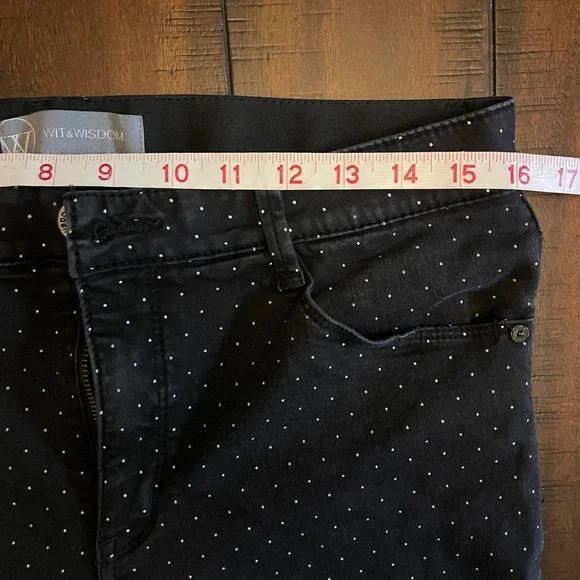 WIT & WISDOM Black w/ White Polka Dot Jeans, size 12 - Picture 6 of 6